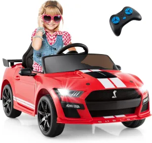 Licensed Ford Mustang GT500 Ride on Car for Kids by INFANS, Battery Powered Electric Vehicle with Remote Control, Headlight, Power Display, USB, Music, Electric Car for Kids to Drive Age 3  (Red)