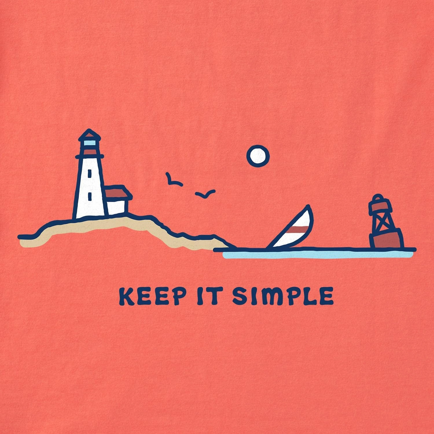 Life is Good - Womens Ocean Vista Keep It Simple Short Sleeve Crusher-Lite V-Neck T-Shirt
