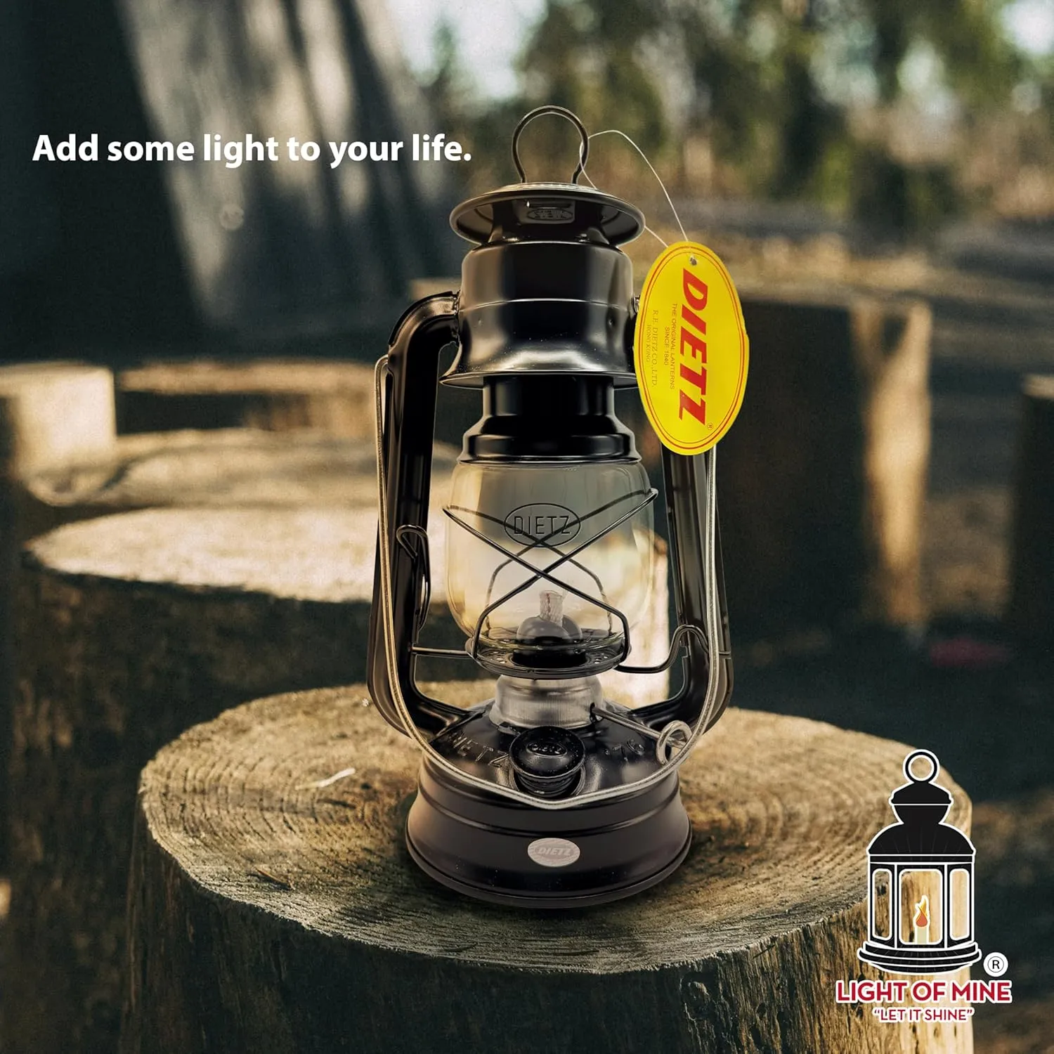 Light of Mine - Dietz #76 Original Black Oil Lantern with 1/2" Replacement Wick Strips (Black)