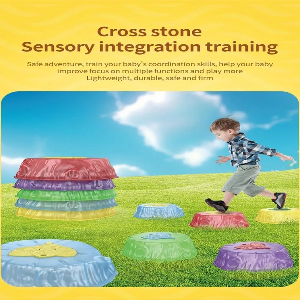 Light Up Stepping Stones for Kids, Lighting Non-slip Balance Stones for Kids, Floor Is Lava Stepping Stones, Balance Stepping Stone Kit with Light up Jumping Stones, Indoor & Outdoor Play