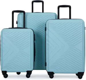 Lightweight Green 3 Piece Luggage Set with Spinner Wheels and TSA Lock, Durable Hard Shell, Travelers
