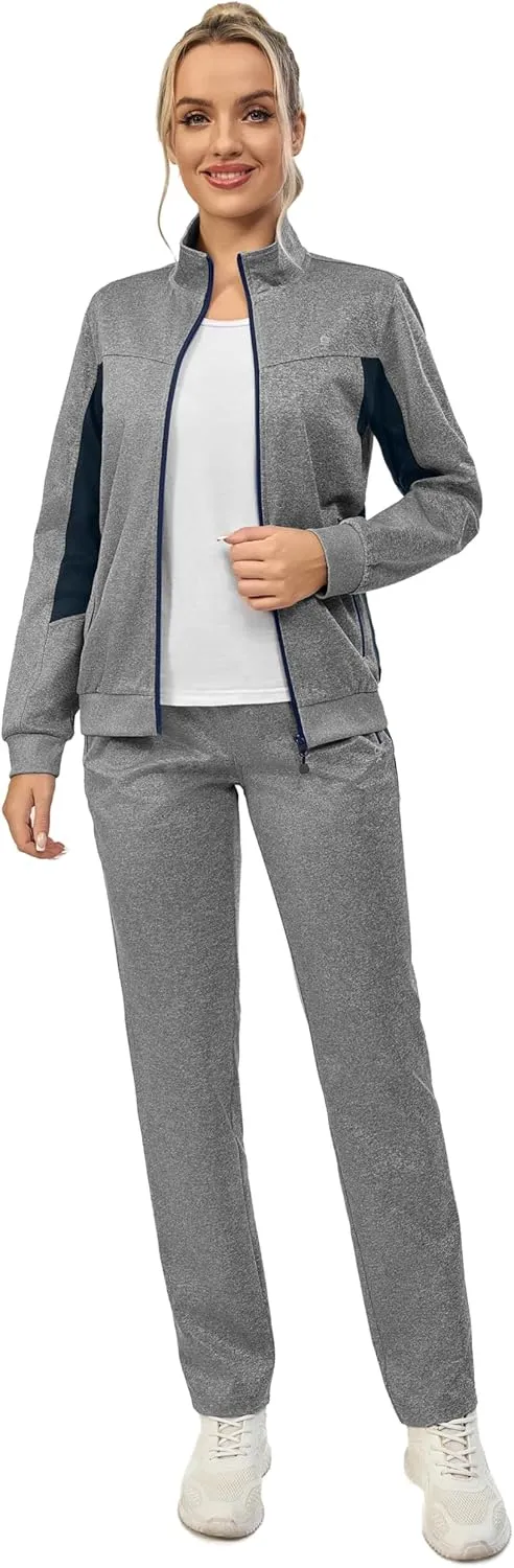 Little Donkey Andy Quick Dry Track Suits for Women Set, Stretch Breathable Women's Sweatsuit Outfits Durable Lounge Set