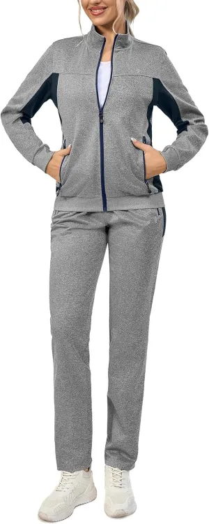 Little Donkey Andy Quick Dry Track Suits for Women Set, Stretch Breathable Women's Sweatsuit Outfits Durable Lounge Set