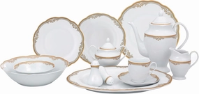 Lorenzo Import Catherine 57-Piece Wavy Porcelain Dinnerware Set