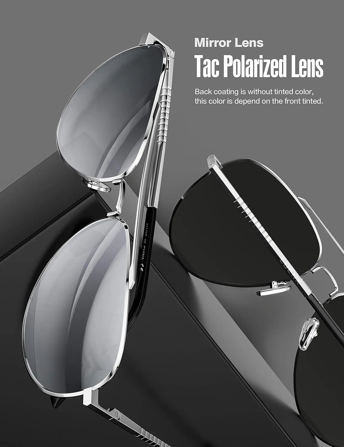 LUENX Aviator Sunglasses for Men Women Polarized Driving Classic Shades - UV 400 Protection with Accessories 60MM