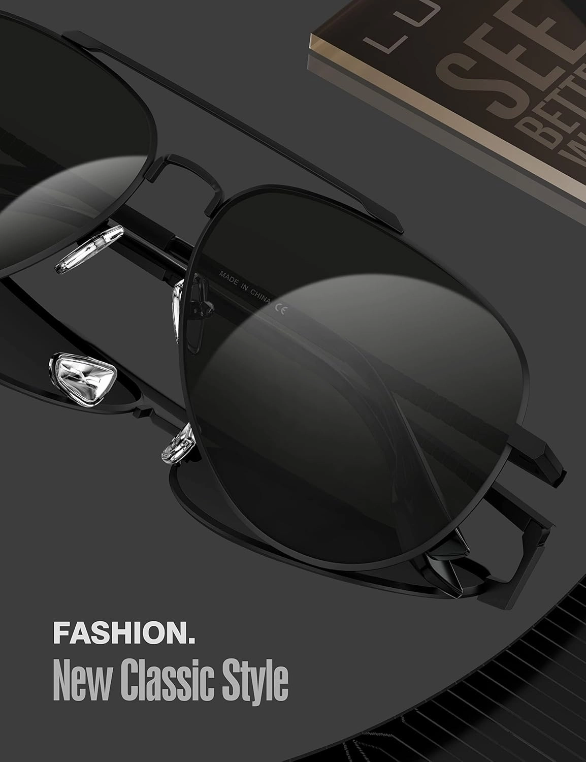 LUENX Aviator Sunglasses for Men Women Polarized Driving Classic Shades - UV 400 Protection with Accessories 60MM