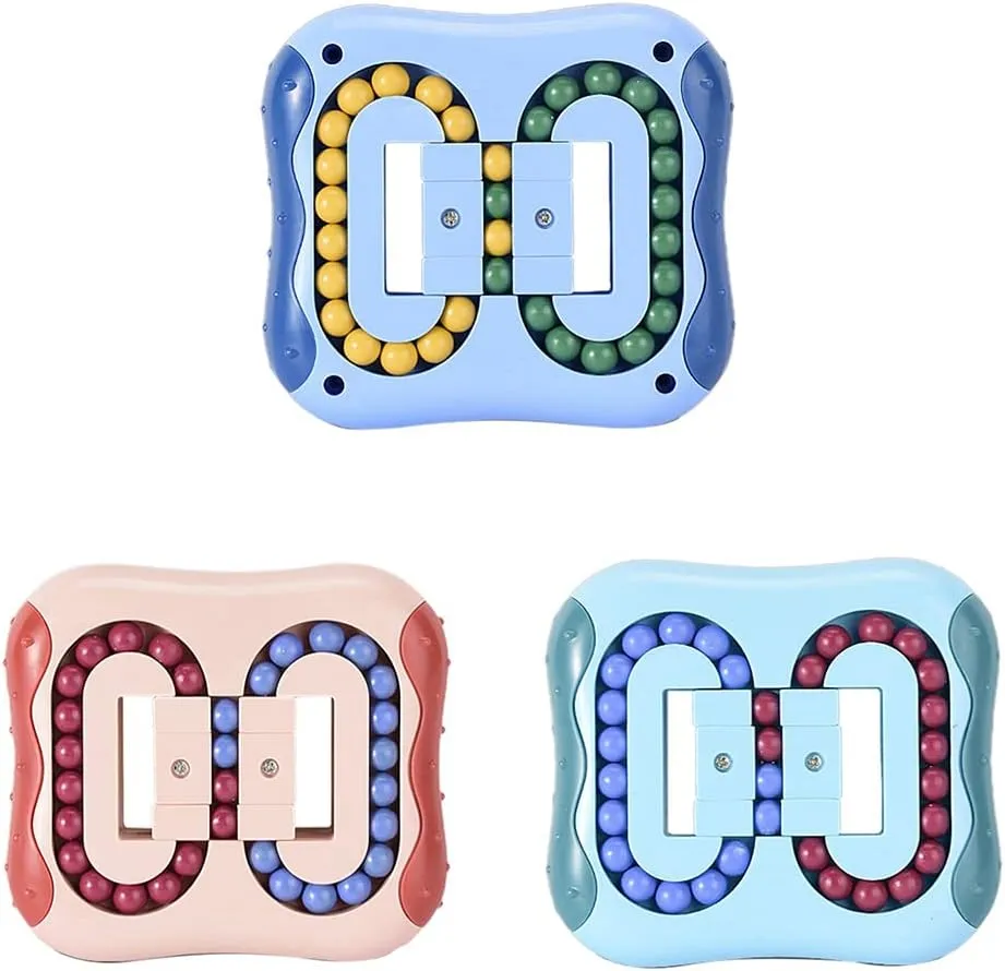Magic Bean Cube Rotating Puzzle Fidget Toys Anti Stress Ball IQ Games Educational Sensory Easter Gift for Boys Girls Kids Children Adults (Pack of 3 Pieces)