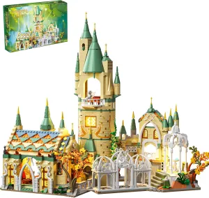 Magic Medieval Castle Architecture Building Block Sets with LED Lights Creative Ideals Gifts for 8  Boys Girls Adults (1555PCS)