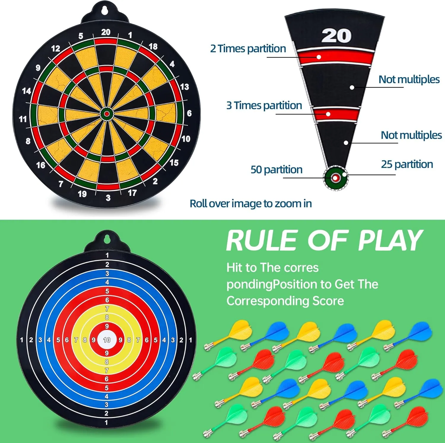 Magnetic Dart Board - 12Magnetic Darts 12Sticky Balls Or 2 Toy Gun 40 Foam Dart,Fun for Family Game and Party with Friends, Christmas Birthday Gifts Toys for 3-12 Year Old Boys
