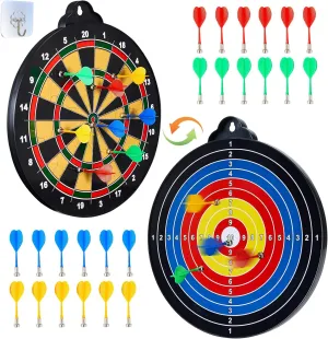 Magnetic Dart Board - 12Magnetic Darts 12Sticky Balls Or 2 Toy Gun 40 Foam Dart,Fun for Family Game and Party with Friends, Christmas Birthday Gifts Toys for 3-12 Year Old Boys
