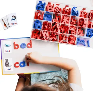 Magnetic Foam Letters for Kids - Classroom Alphabet Letters Kit 284 Pcs with CVC Cards - Montessori ABC Board Magnets