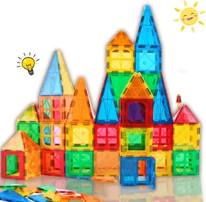 Magnetic Tiles Building Set, 60-Piece STEM Learning Toys for Kids – Sensory & Montessori-Inspired Magnet Building Blocks for Toddlers, Boys & Girls 3 4 5 6 7 8 Year Old