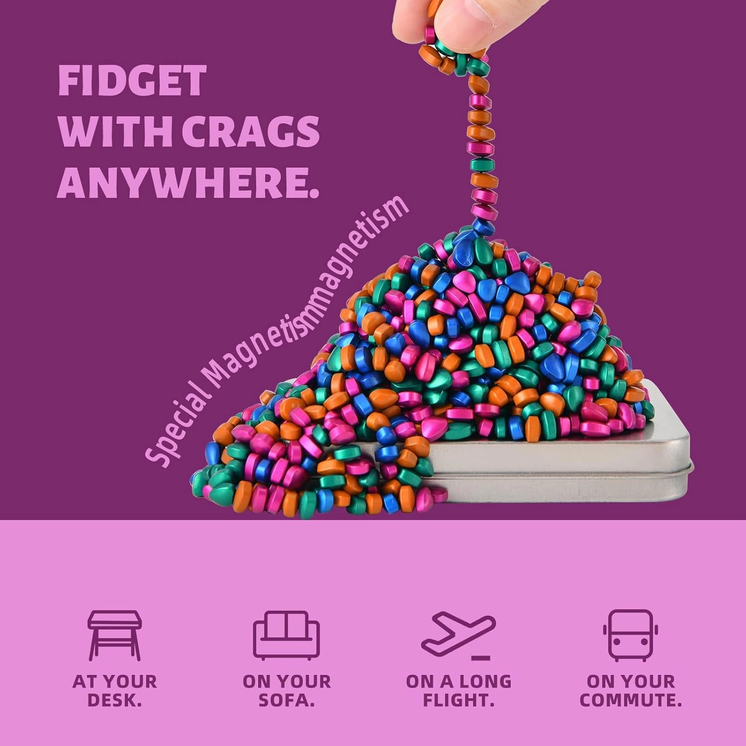 Magnetic Ferrite Putty Rocks,Multicolor More Than 600 Weak Magnetic Smooth Ferrite Pebbles, Magnet Rock Desk Toys and Time-Killer for Adults