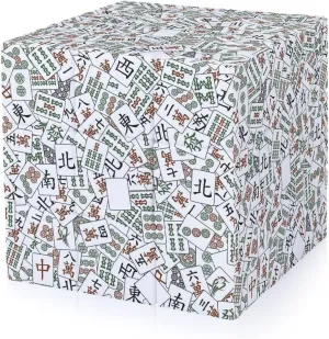 Mahjong Tiles Full Printing 3x3 Fidget Cube Stress Relief Magic Speed Cube for Adults