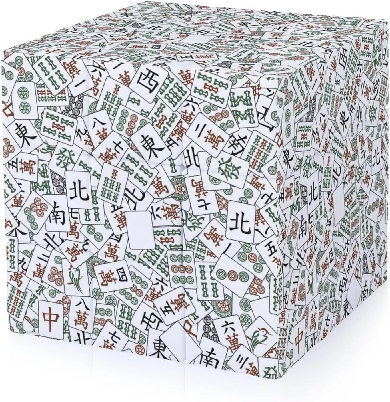 Mahjong Tiles Full Printing 3x3 Fidget Cube Stress Relief Magic Speed Cube for Adults