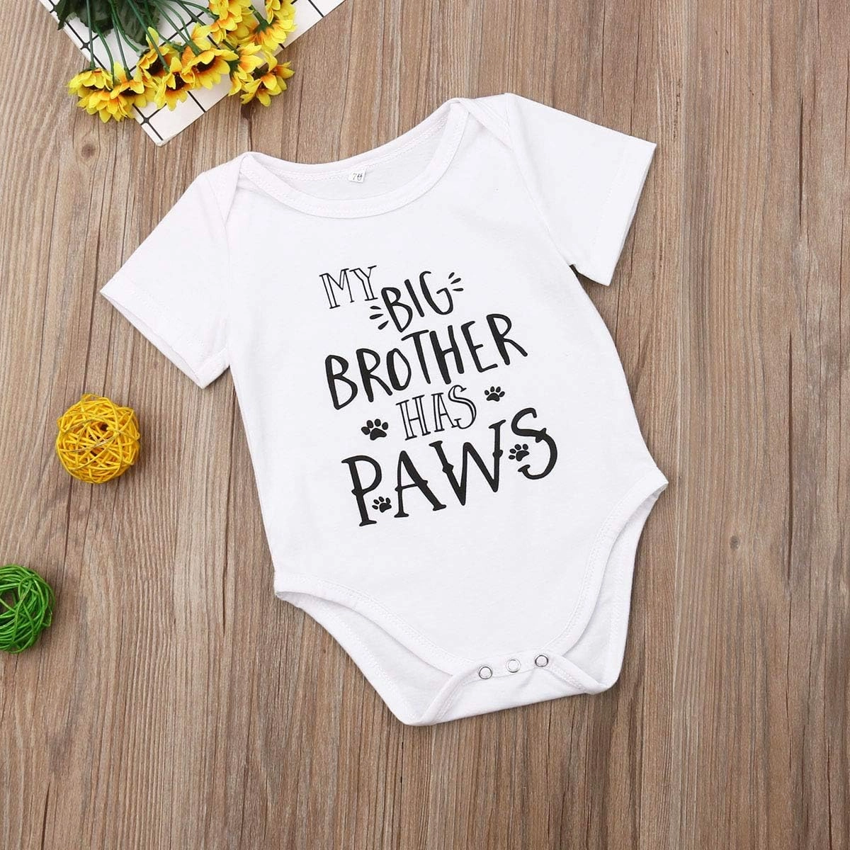 MAINESAKA Newborn Baby GOT My Mind ON My Mommy Paws Funny Bodysuits Rompers Outfits Grey 0-18M