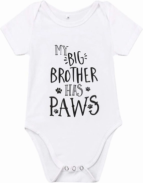 MAINESAKA Newborn Baby GOT My Mind ON My Mommy Paws Funny Bodysuits Rompers Outfits Grey 0-18M