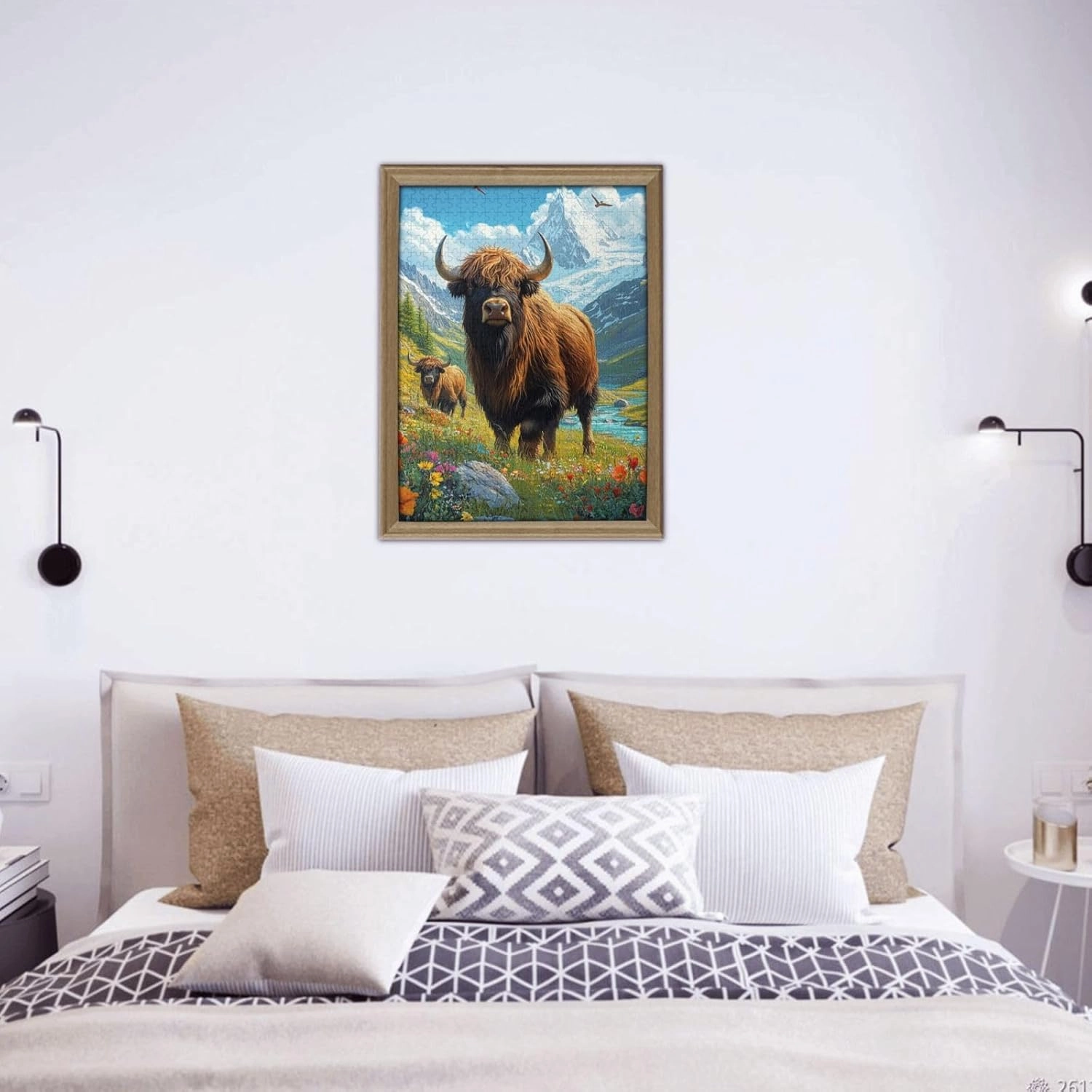 Majestic Yak in Grassland,500pcs Wooden Jigsaw Puzzle,Stunningly Vibrant Colors,Rugged Stress Relief,Premium Cut,Ideal for Relaxation and Family Fun,Gifts for Family and Friends