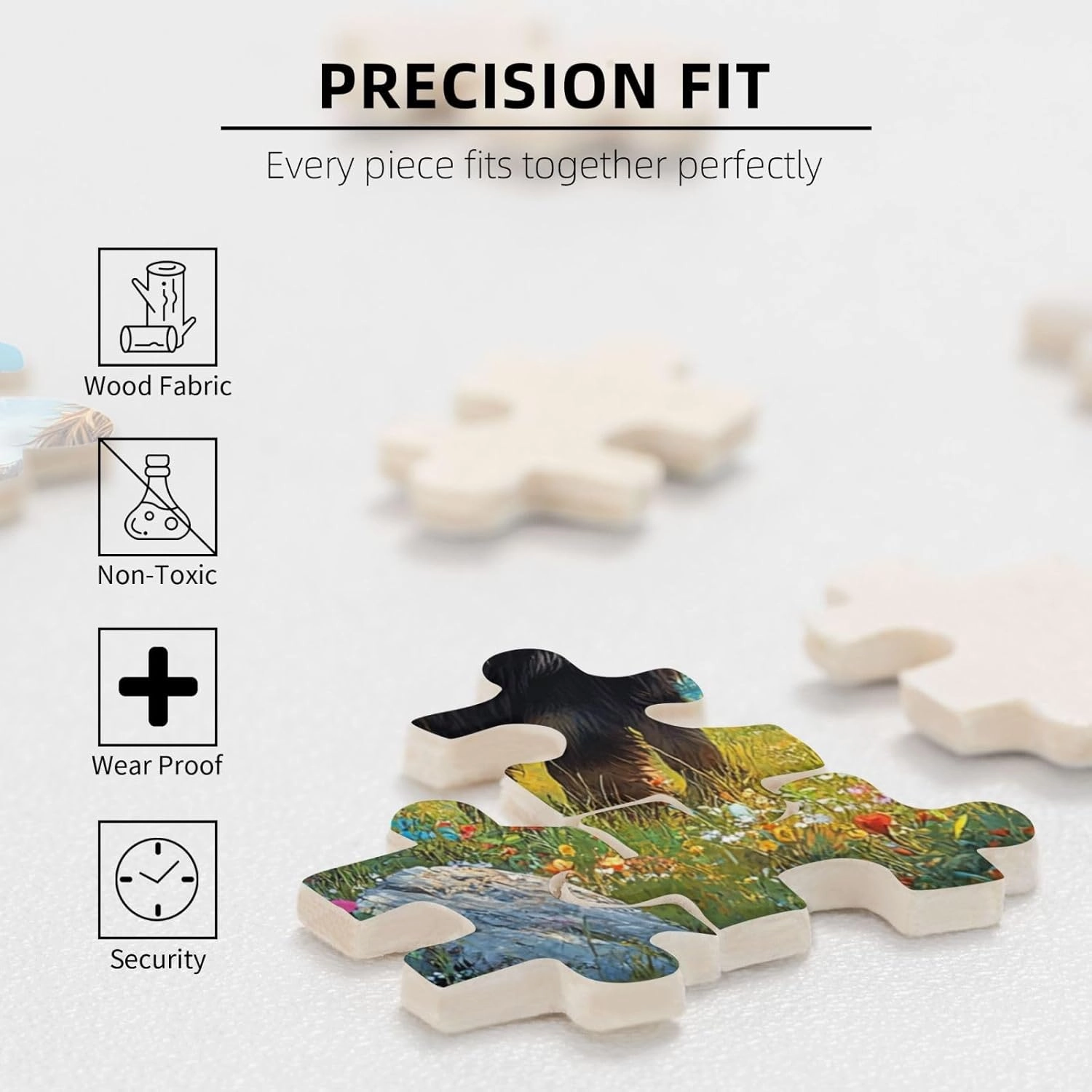 Majestic Yak in Grassland,500pcs Wooden Jigsaw Puzzle,Stunningly Vibrant Colors,Rugged Stress Relief,Premium Cut,Ideal for Relaxation and Family Fun,Gifts for Family and Friends