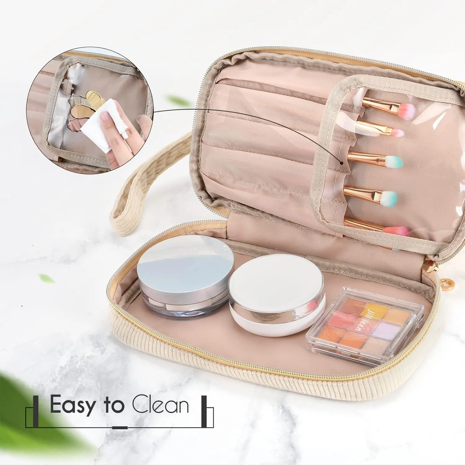 Makeup Bag for Girls Gift, Personalized Graduation Gifts Initial Women Makeup Bag for Travel, Teacher Appreciation Gifts Preppy Make up Bag Cosmetic Bag 18th Birthday Gifts for Teen Girl Trendy - B