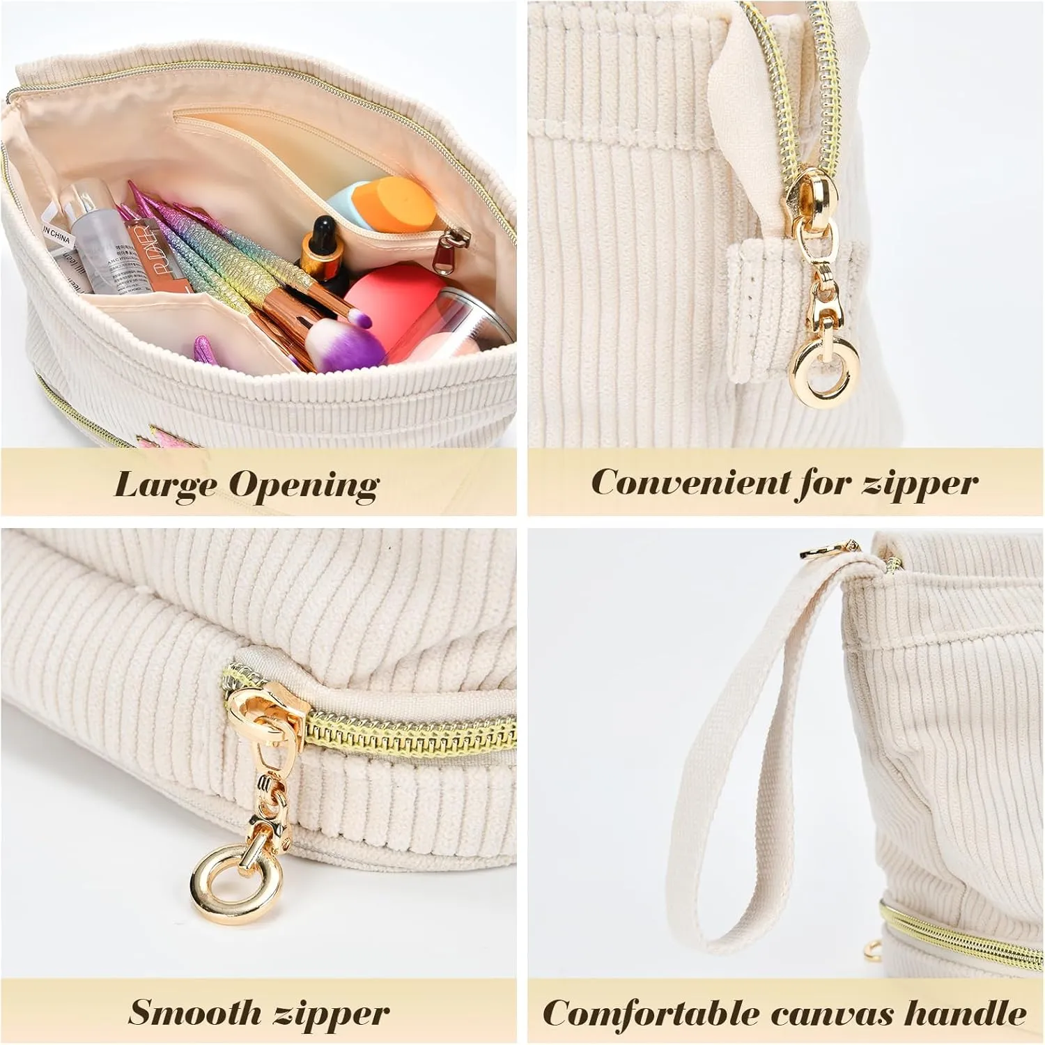 Makeup Bag for Girls Gift, Personalized Graduation Gifts Initial Women Makeup Bag for Travel, Teacher Appreciation Gifts Preppy Make up Bag Cosmetic Bag 18th Birthday Gifts for Teen Girl Trendy - B