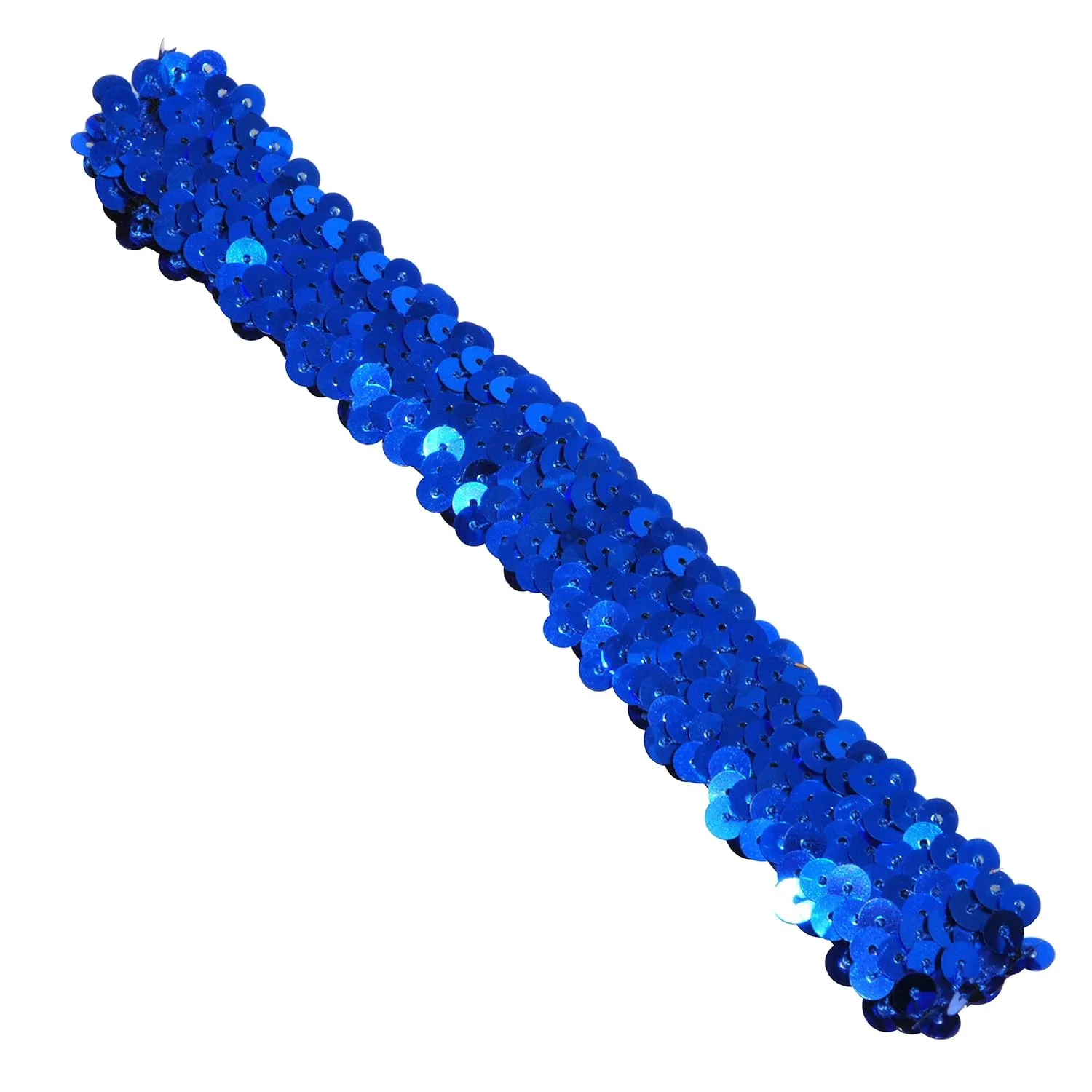 Mandala Crafts Blue Sequins Headbands for Women Girls - 12 Elastic Sparkle Bands for Disco Accessories - Glitter Headbands