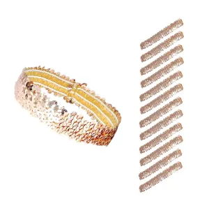 Mandala Crafts Champagne Sequins Headbands - 12 Elastic Sparkle Headbands for Women & Girls - Disco, Sports & Party Accessories