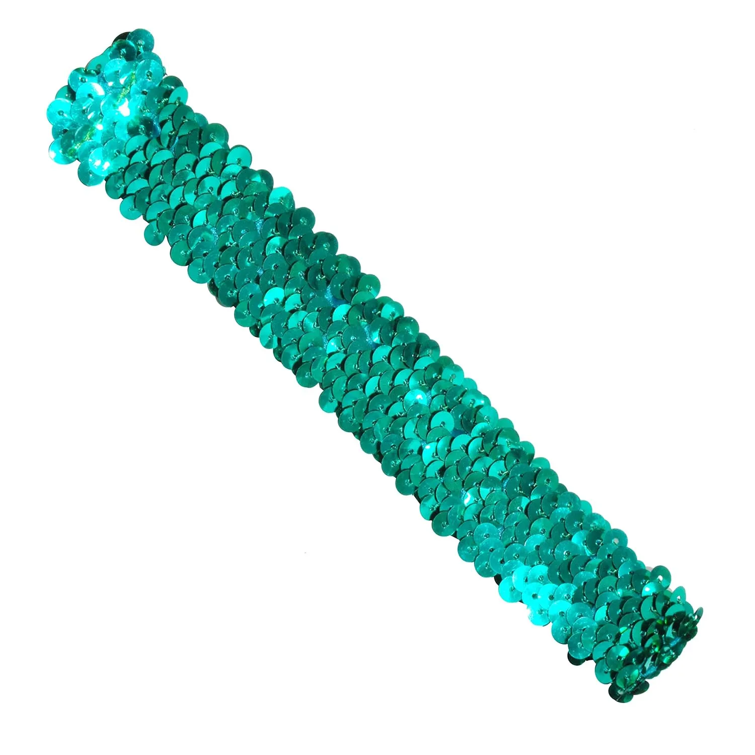 Mandala Crafts Green Sequins Headbands - 12 Elastic Sparkle Headbands for Women & Girls - Disco, Sports & Party Accessories