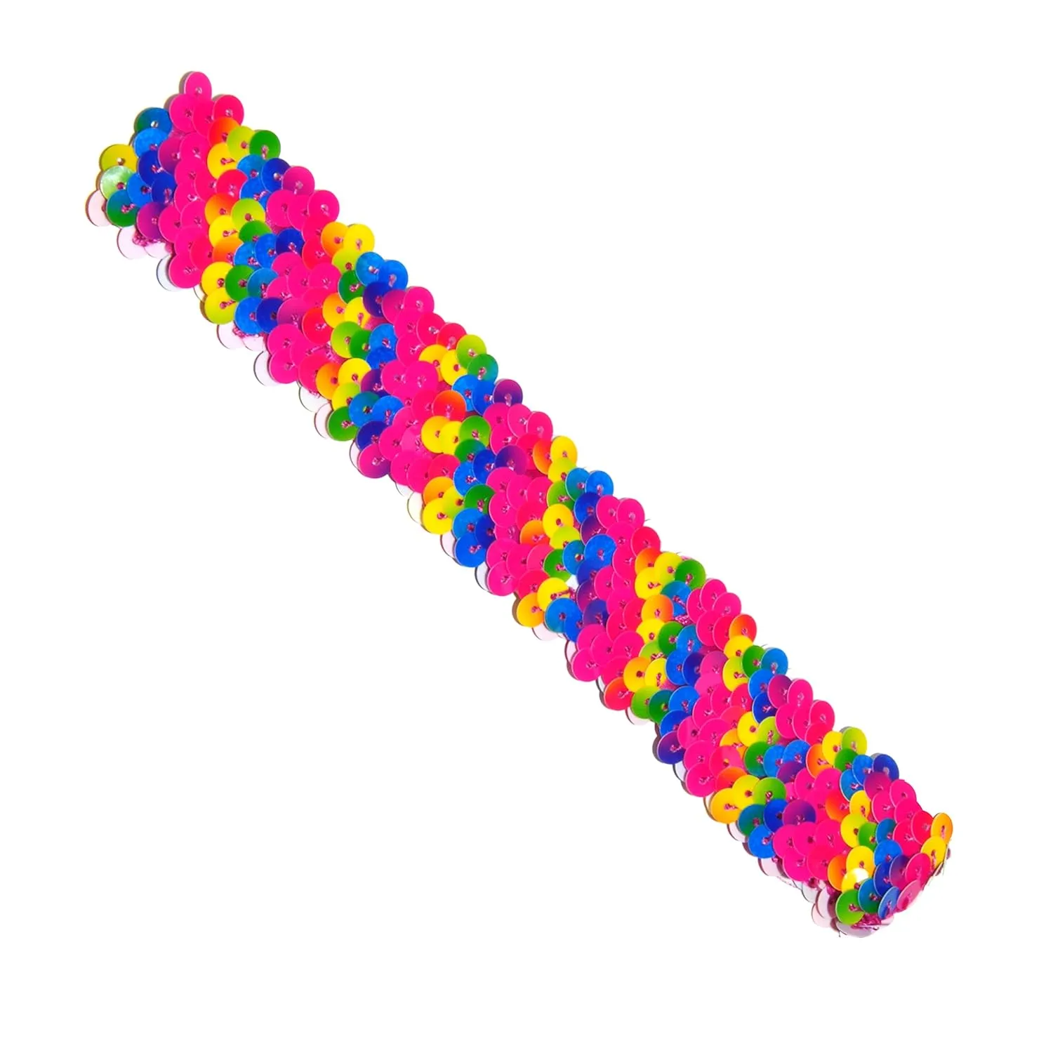 Mandala Crafts Rainbow Sequins Headbands for Women Girls - 12 Elastic Sparkle Disco Accessories, Glitter Bands