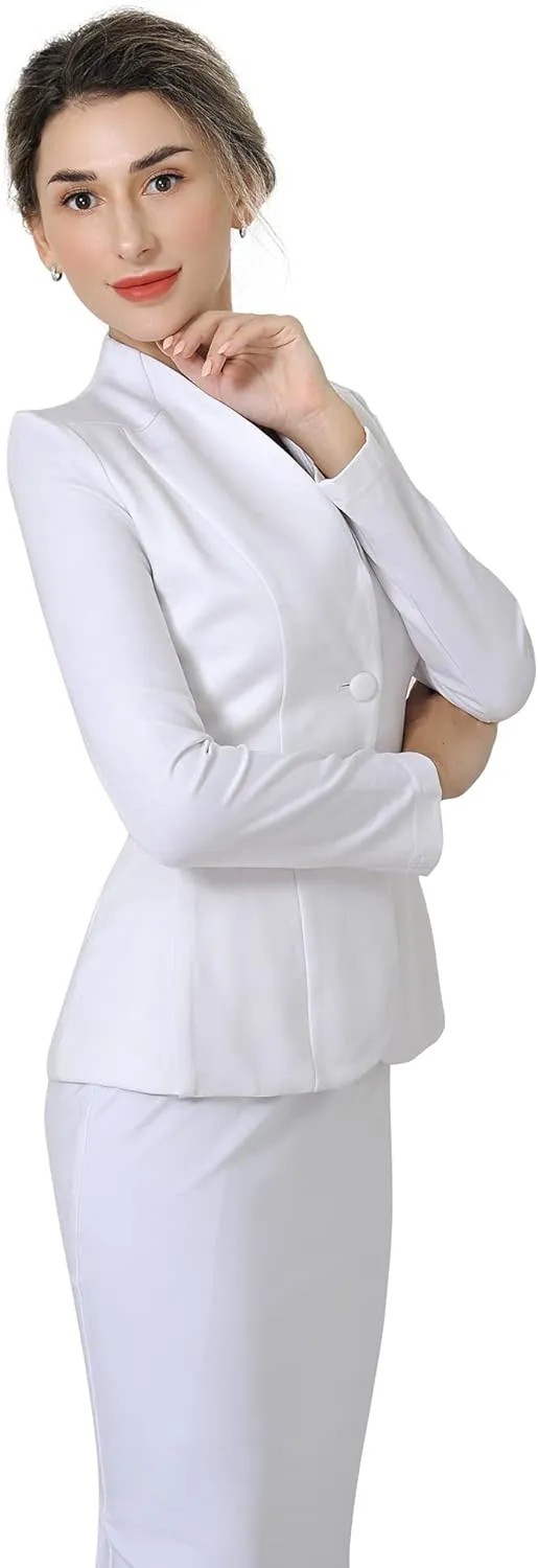 Marycrafts Women's Formal Office Business Work Jacket Skirt Suit Set