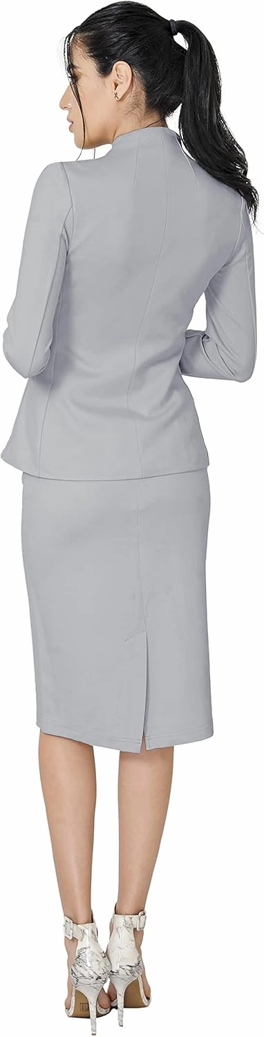 Marycrafts Women's Formal Office Business Work Jacket Skirt Suit Set