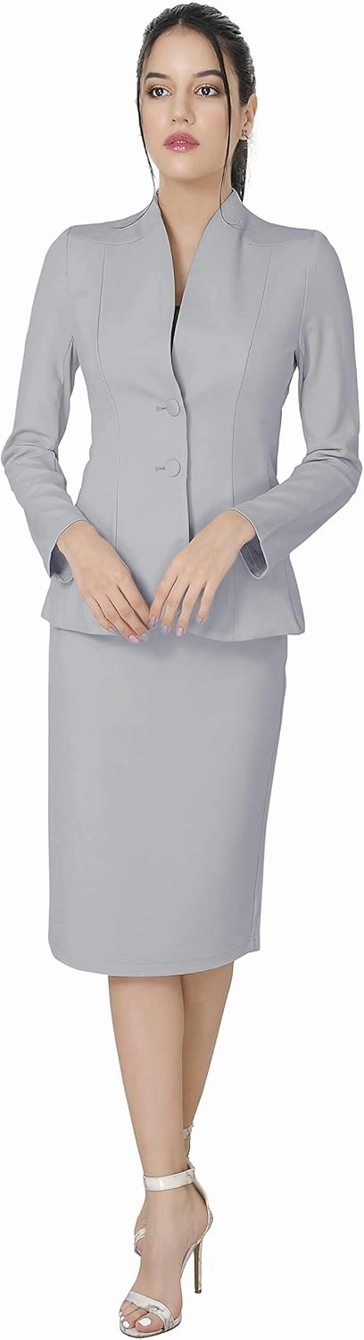 Marycrafts Women's Formal Office Business Work Jacket Skirt Suit Set