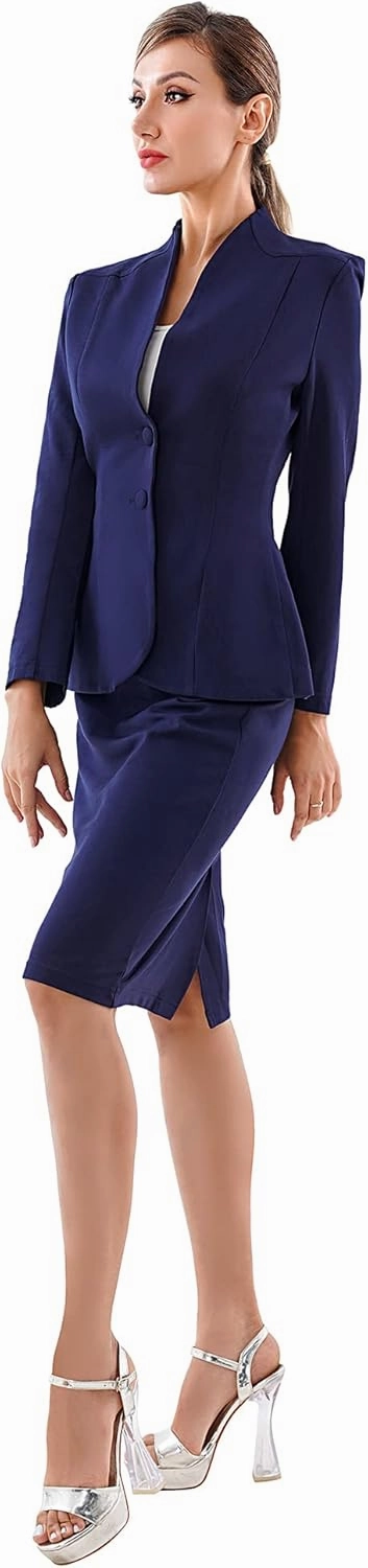 Marycrafts Women's Formal Office Business Work Jacket Skirt Suit Set