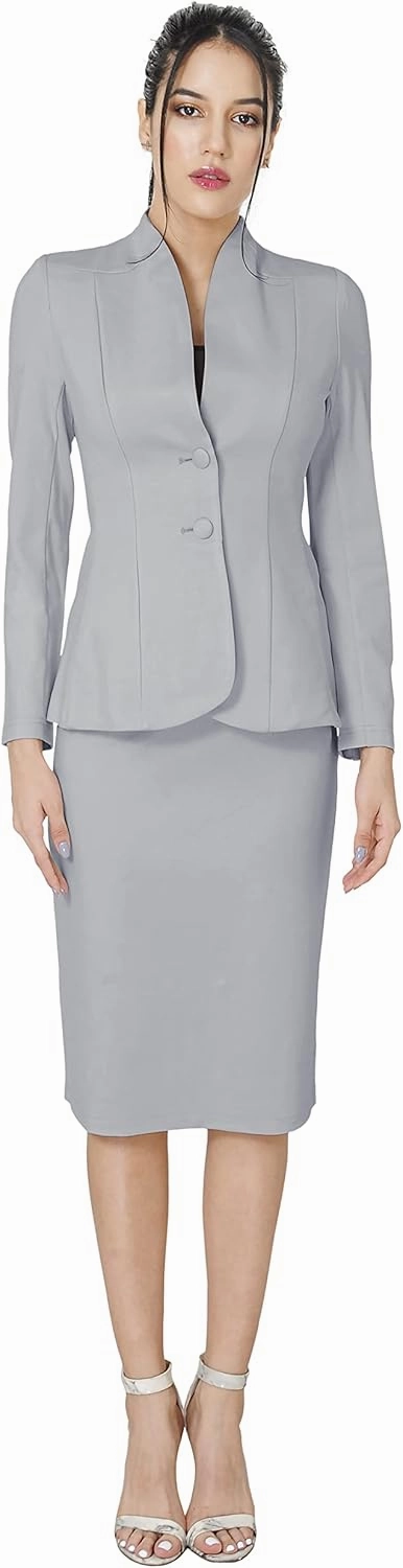 Marycrafts Women's Formal Office Business Work Jacket Skirt Suit Set
