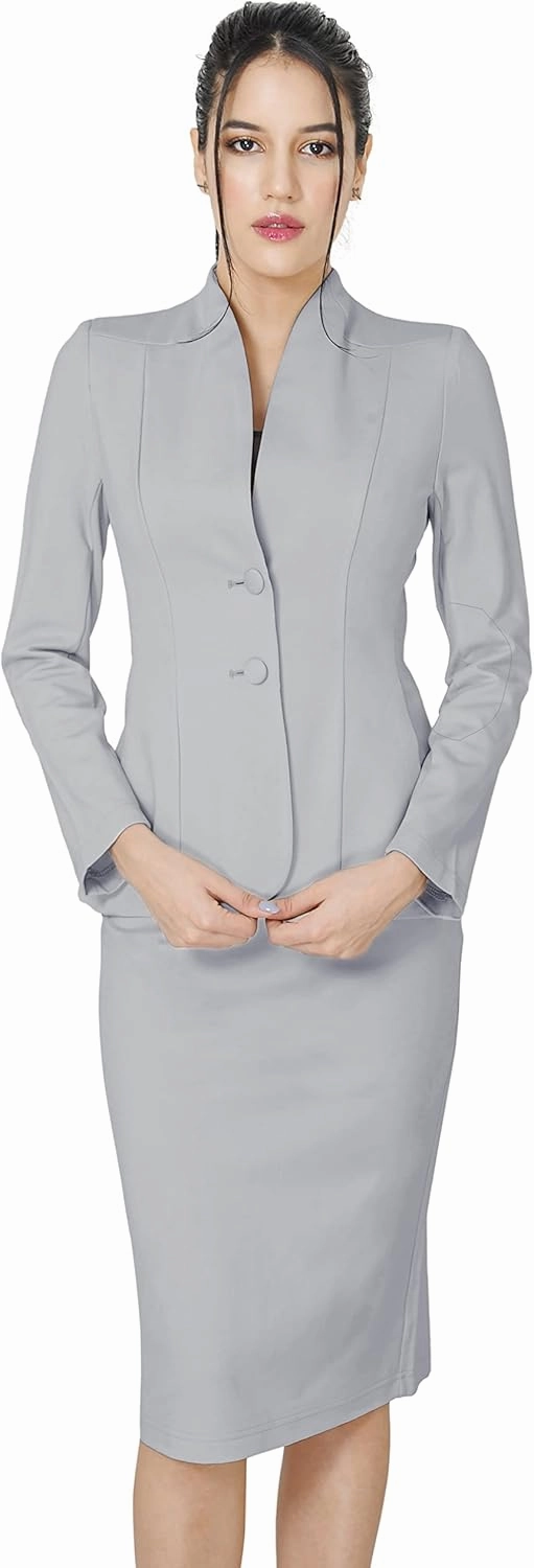 Marycrafts Women's Formal Office Business Work Jacket Skirt Suit Set