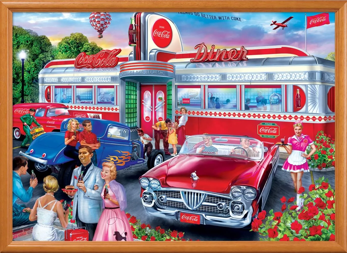 Masterpieces 1000 Piece Jigsaw Puzzle for Adults and Families - Coca-Cola Diner - 19.25"x26.75"