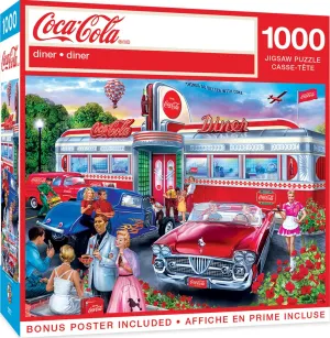 Masterpieces 1000 Piece Jigsaw Puzzle for Adults and Families - Coca-Cola Diner - 19.25"x26.75"