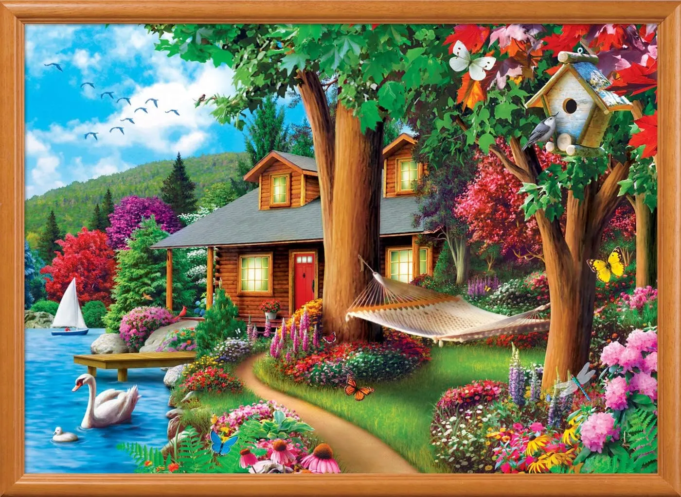 MasterPieces 1000 Piece Jigsaw Puzzle For Adults, Family, Or Kids - Around The Lake - 19.25"x26.75"