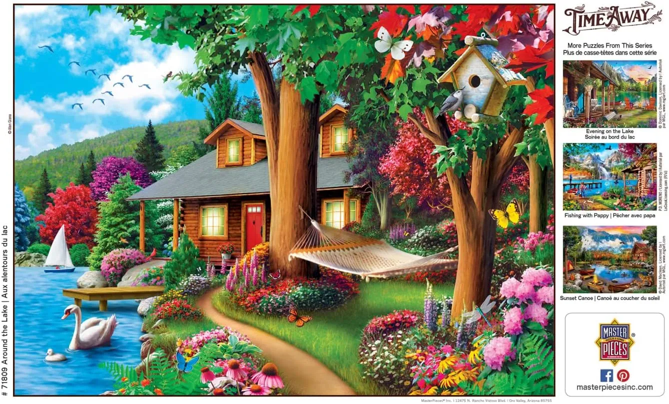 MasterPieces 1000 Piece Jigsaw Puzzle For Adults, Family, Or Kids - Around The Lake - 19.25"x26.75"