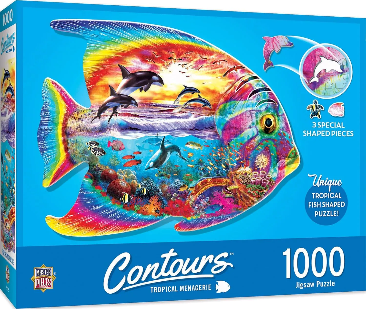 MasterPieces 1000 Piece Jigsaw Puzzle for Adults, Family, Or Youth - Tropical Menagerie - 26.5"x21.5"