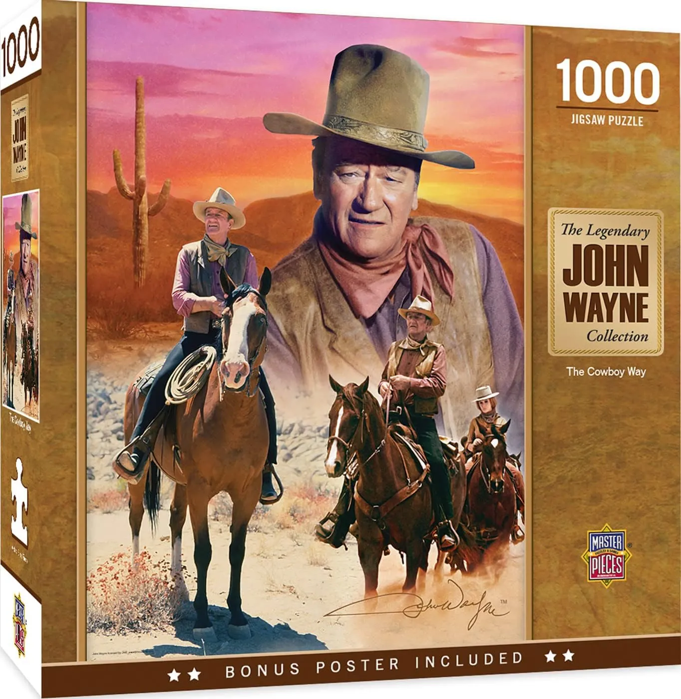 MasterPieces 1000 Piece John Wayne Jigsaw Puzzle for Adults, Family, Or Youth - The Cowboy Way - 19.25"x26.75"