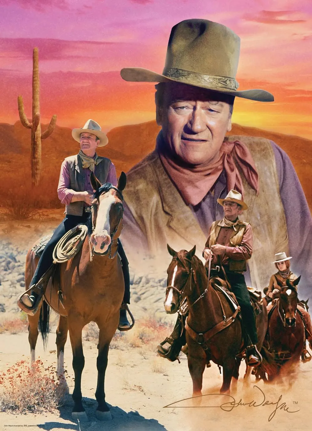 MasterPieces 1000 Piece John Wayne Jigsaw Puzzle for Adults, Family, Or Youth - The Cowboy Way - 19.25"x26.75"
