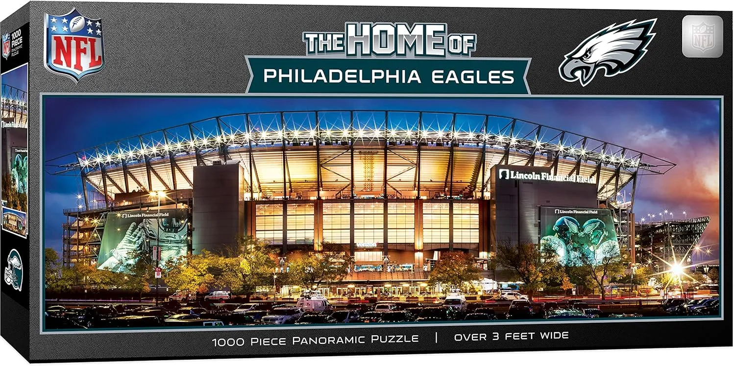 Masterpieces 1000 Piece Sports Jigsaw Puzzle - NFL Philadelphia Eagles Stadium View Panoramic - 13"x39"