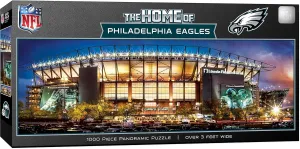 Masterpieces 1000 Piece Sports Jigsaw Puzzle - NFL Philadelphia Eagles Stadium View Panoramic - 13"x39"