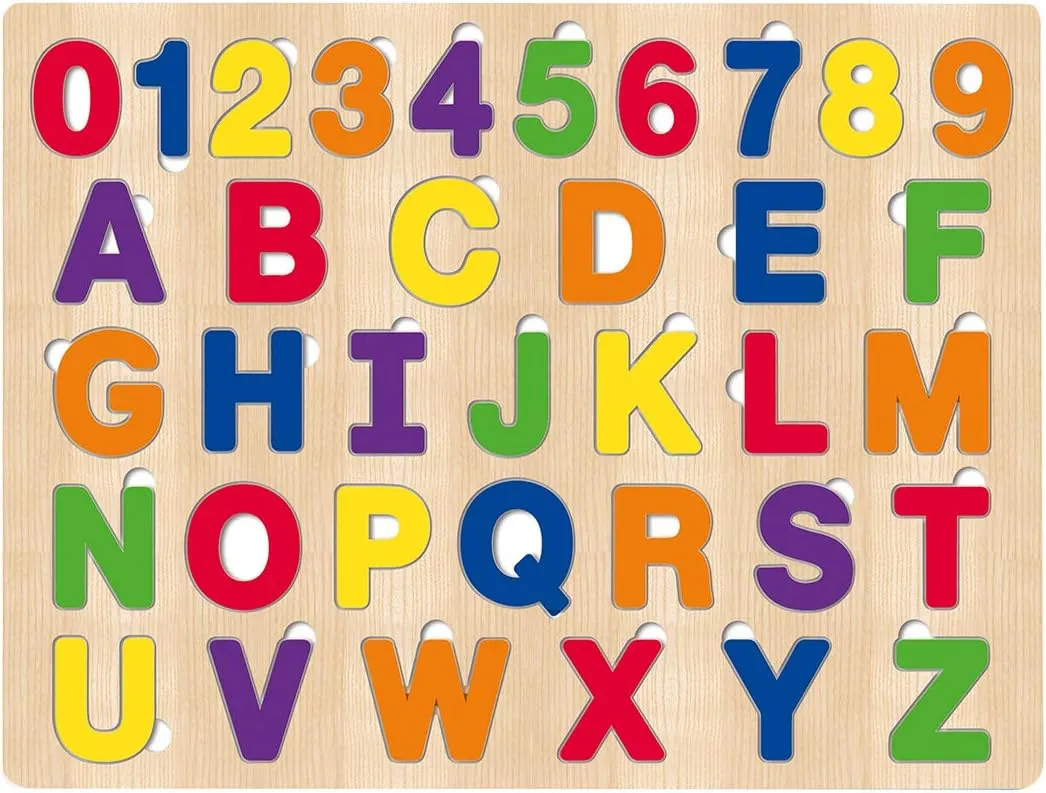 MasterPieces 44 Piece Jigsaw Puzzle for Kids - ABC 123 36pc Wood Puzzle - 16.5"x11.8"
