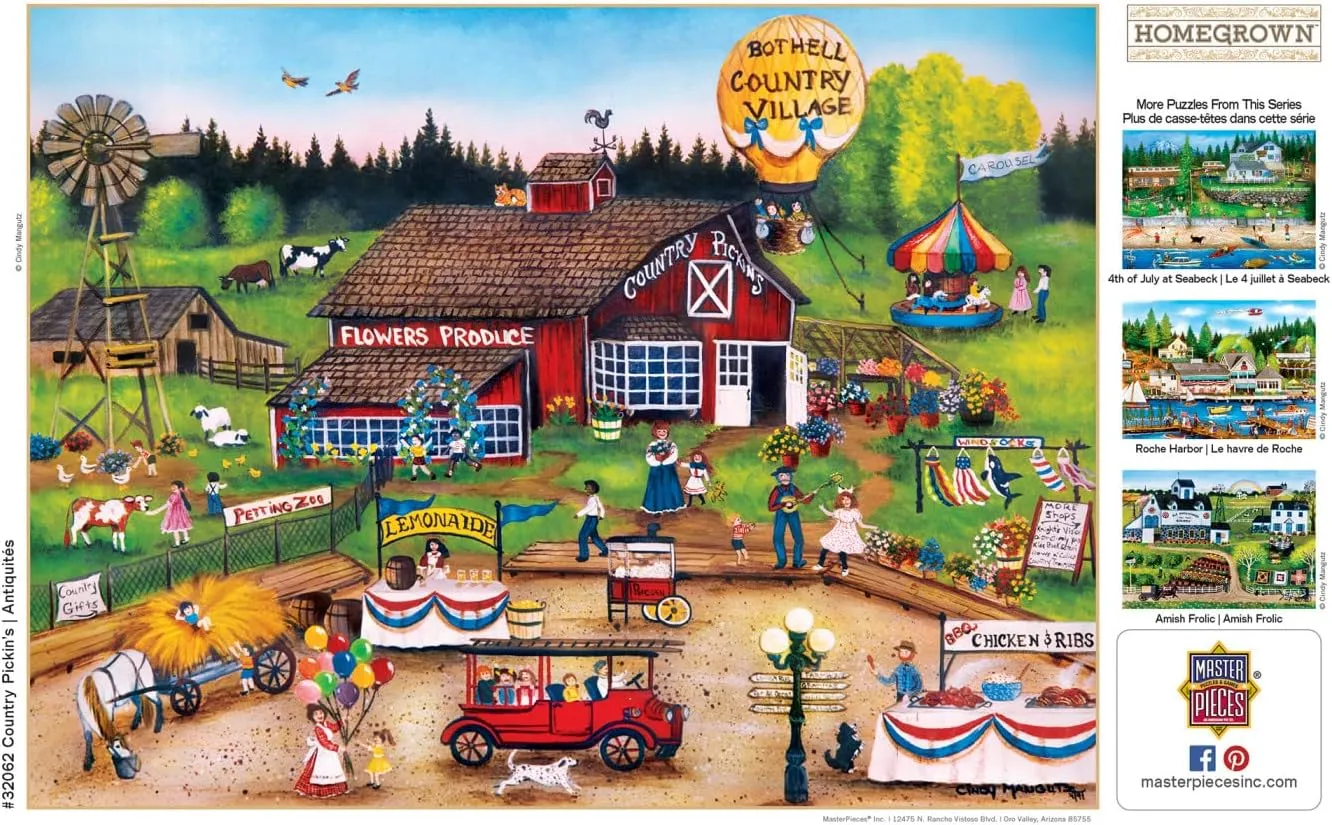 Masterpieces 750 Piece Jigsaw Puzzle for Adults and Family - Country Pickens - 18"x24"