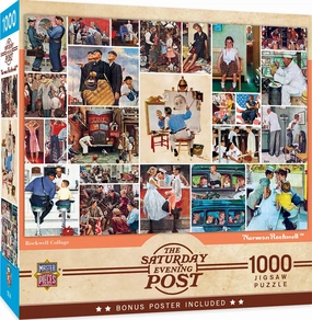 Masterpieces 1000 Piece Jigsaw Puzzle for Adults, Family, Or Youth - Rockwell Collage - 19.25"x26.75"