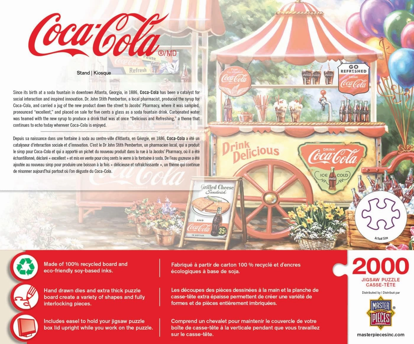 MasterPieces 2000 Piece Jigsaw Puzzle for Adults and Families - Coca-Cola Stand - 39"x27"