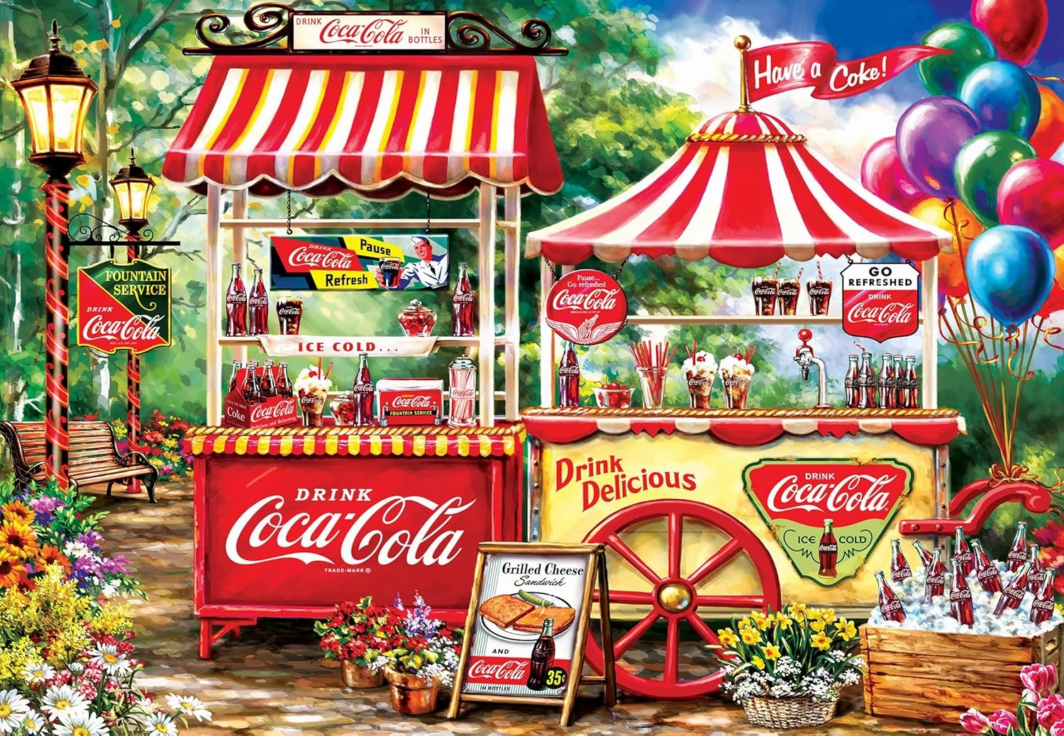 MasterPieces 2000 Piece Jigsaw Puzzle for Adults and Families - Coca-Cola Stand - 39"x27"