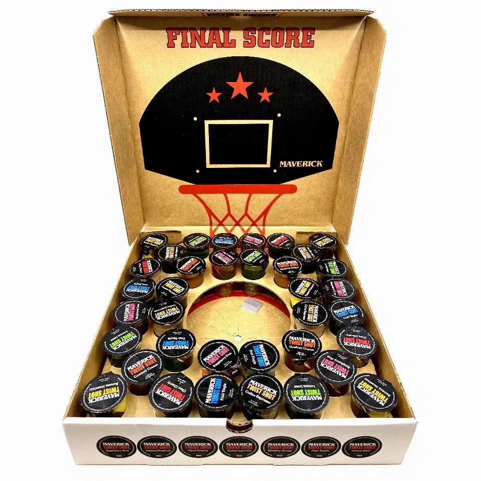 Maverick Pizza Box Twist Shots With Basketball Liqueur 36 x 25ml Shots